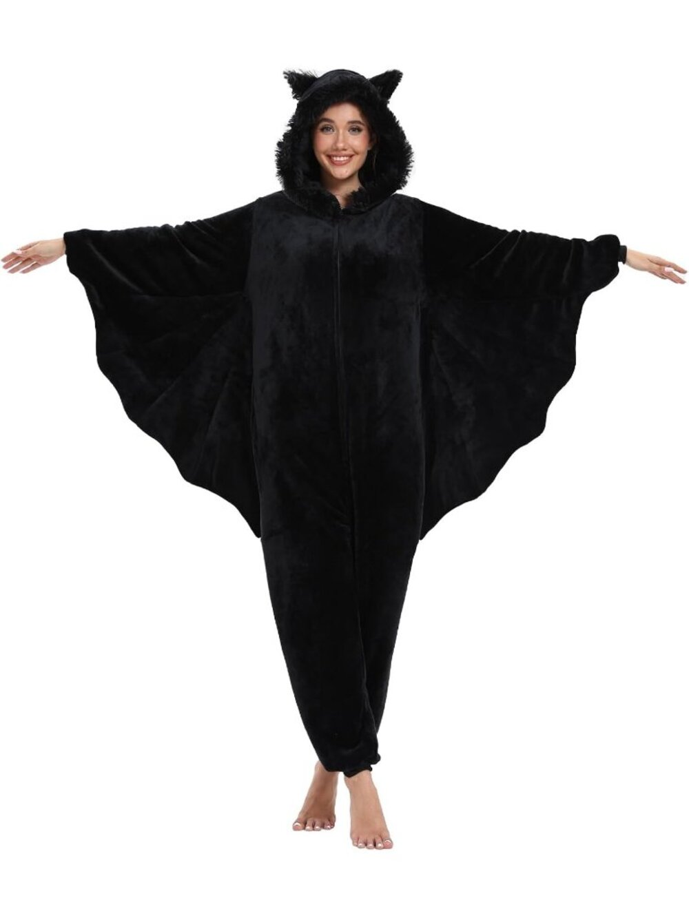 Women's Bat Adult Onesie Pajamas Animal One Piece Costume Halloween Cosplay